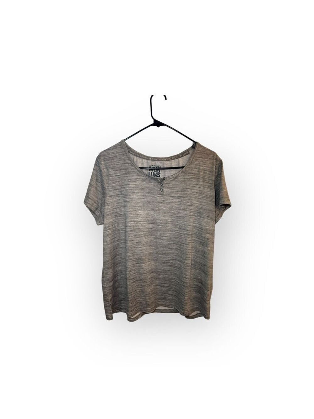 Muk Luks Heather Grey Short Sleeve Lounge Henley Medium